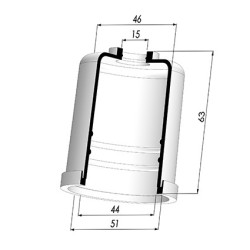 Membrana - Øext 51MM - Øint 44MM - H 63MM