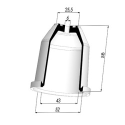 Membrana - Øext 52MM - Øint 43MM - H 58MM