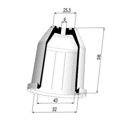 Membrana - Øext 52MM - Øint 43MM - H 58MM