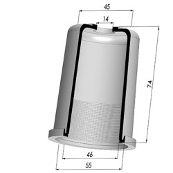 Membrana - Øext 55MM - Øint 46MM - H 74MM