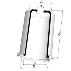 Membrana - Øext 55MM - Øint 46MM - H 74MM