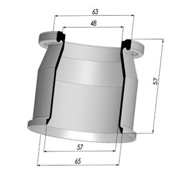 Membrana - Øext 65MM - Øint 57MM - H 57MM