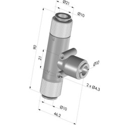 Venturi de Estágio Único Série VMT - 91% de Vácuo