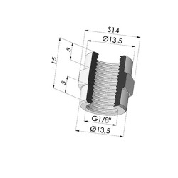 Adaptador - Fêmea G1/8" - Fêmea G1/8"
