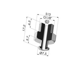 Insert Démontable Mâle G1/8" - Canule Ø7.5mm