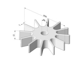 Roda da série RD de 12 dentes Ø 58 mm