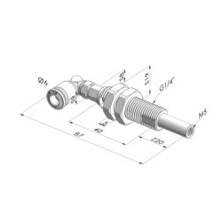 Conjunto de mola M5 da série ER - Z 20MM - Antirrotação - Conexão de vácuo de cotovelo
