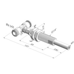 Conjunto de mola M5 da série ER - Z 30MM - Antirrotação - Conector T vazio