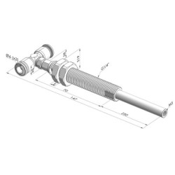 Conjunto de mola M5 da série ER - Z 50MM - Antirrotação - Conector T vazio
