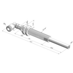 Conjunto de mola M5 da série ER - Z 50MM - Antirrotação - Conexão de vácuo de cotovelo