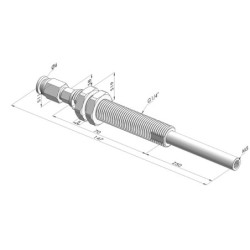 Conjunto de mola M5 da série ER - Z 50MM - Antirrotação - Conexão reta vazia