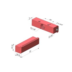 Bocal de sopro de jato plano de 90° Série BJP - 1/4G