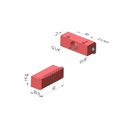 Bocal de sopro de jato plano de 90° Série BJP - 1/4G
