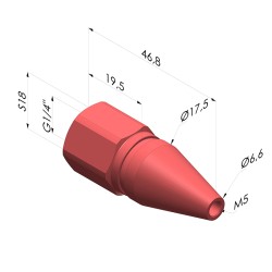Bocal de sopro redondo da série BS - 1/4G