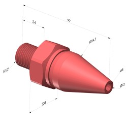 Bocal de sopro redondo da série BS - G1/2"