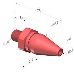 Bocal de sopro redondo da série BS - G1/8"