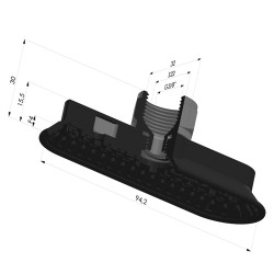 Ventosa oblonga Série 4OF 94x32mm F38