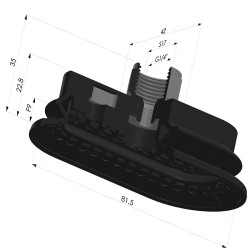 Ventosa oblonga 1.5 fole série 4R 81,5x41,7 mm