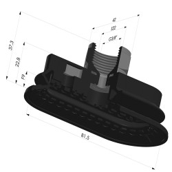 Ventosa oblonga 1.5 fole série 4R 81,5x41,7 mm