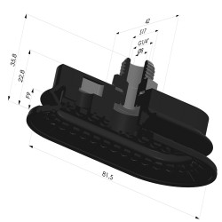 Ventosa oblonga 1.5 fole série 4R 81,5x41,7 mm