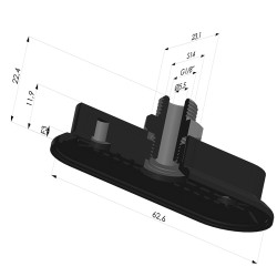 Ventosa oblonga Série 4RP 63x23mm