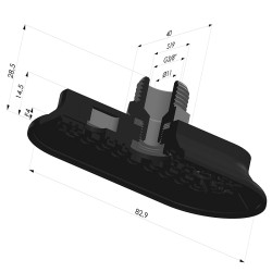 Ventosa oblonga Série 4RP 83x40mm