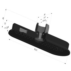 Ventosa oblonga Série 4RP 93x32mm