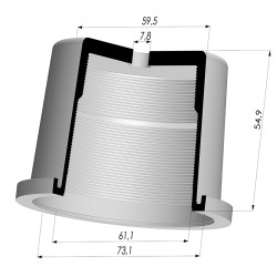 Membrana - Øext 73MM - Øint 61MM - H 55MM