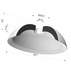 Ventosa plana Série 7 Ø 71 mm