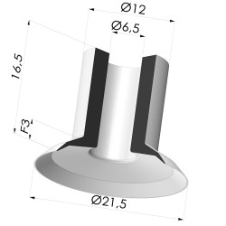 Ventosa plana Série 7 Ø 21,5 mm