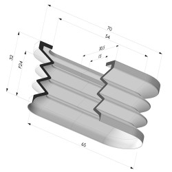 Ventosa oblonga Série 4PA 65 x 30,5 mm