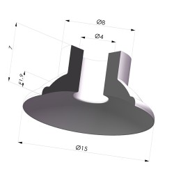 Ventosa plana Série 5 Ø 15 mm
