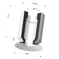 Ventosa plana Série 7 Ø 16 mm