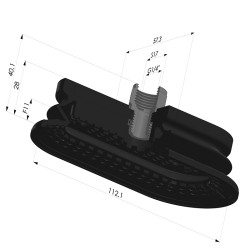 Ventosa oblonga 1.5 fole série 4R 112x57,3 mm