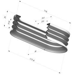 Ventosa oblonga Série 4PA118X54X31MM