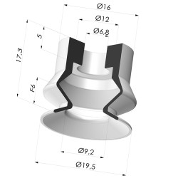 Ventosa 1.5 Fole Série 8 Ø 20MM