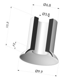 Ventosa plana Série 5 Ø 10 mm