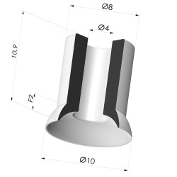 Ventosa plana Série 5 Ø 10,9 mm