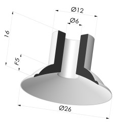 Ventosa plana Série 5 Ø 26 mm