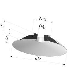 Ventosa plana Série 5 Ø 35 mm