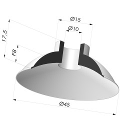 Ventosa plana Série 5 Ø 45 mm