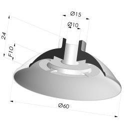 Ventosa plana Série 5 Ø 60 mm