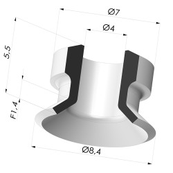 Ventosa plana da série PFG Ø 8,4 mm