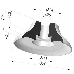 Ventosa plana da série PFG Ø 30 mm