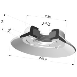 Ventosa plana da série PFG Ø 61,5 mm