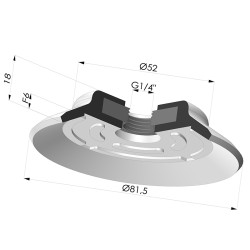 Ventosa plana da série PFG Ø 81,5 mm