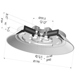 Ventosa plana da série PFTF Ø 198 mm