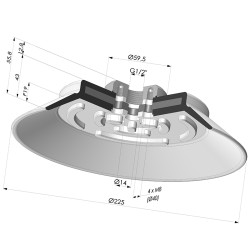 Ventosa plana da série PFTF Ø 225 mm