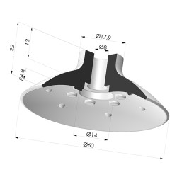 Ventosa plana, série VPC, Ø 60 mm