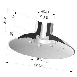 Ventosa plana, série VPC, Ø 95,4 mm